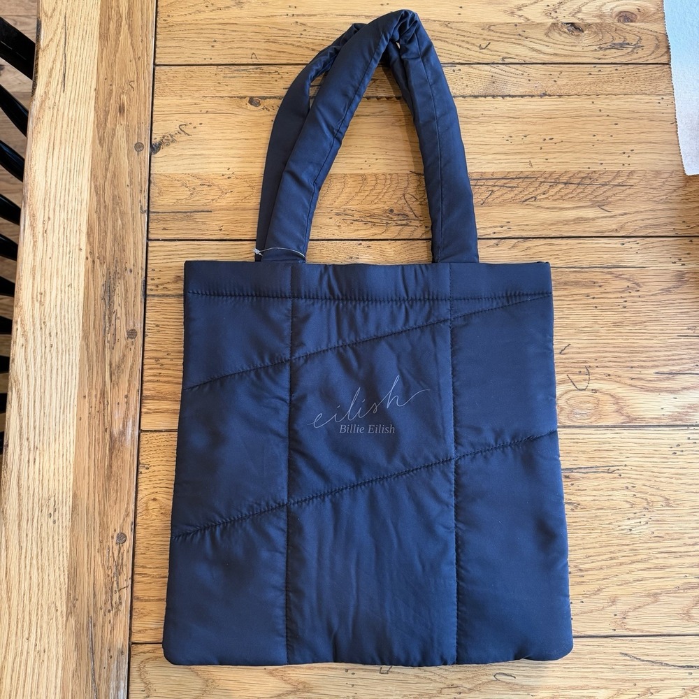 Billie Eilish Tote Bag Puffy Black NWOT NEW Without Tags Handbag Shoulder Purse‎